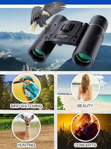 Black - High Clarity Binoculars, Long Distance Folding Mini Binoculars, High Clarity Lens, Multi-Layer Optical Coating, Essential Outdoor Gear For Hunting, Sports, Camping, Travel