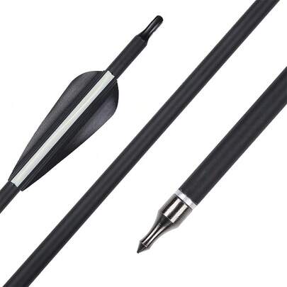 12PCS Heavy Duty Arrows Carbon Spine 500 For Compound & Recurve Bow Hunting Kit 30" Archery Target Tool Set