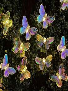 1pc Romantic 3D Butterfly LED Fairy Light, Artistic Decorative Butterfly Animal Theme, Battery Powered, Perfect For Valentine's Day Decor, Ideal Birthday Gift, Wedding Decoration, Suitable For Indoor Home & Outdoor Garden, Bedroom, Park, Festival Party Ambience Lighting, Wedding Table Center Piece, Thanksgiving, New Year, Floral Arrangement, 59/118ft, For Flowers, Gifts And Decor, Dreamlike Ambiance