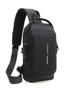 حقيبة صدر مع قفل رقمي بنمط أوكسفورد للرجال - حقيبة صدر متقاطعة بجيب للهاتف على الطراز الكلاسيكي للدراجات النارية، بإغلاق برزم، مقاومة للسرقة، مناسبة للاستخدام اليومي والسفر والرياضة، قابلة للتعديل، متعددة الجيوب، هدية مثالية للأب والزوج والصديق والمعلم للسفر والخارج والزفاف وعيد الفصح