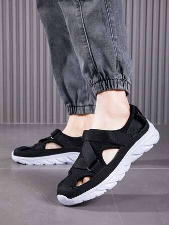 صنادل رجالية قابلة للاستخدام متعددة الاستخدامات في الصيف، صنادل رياضية مغلقة الأصبع، أحذية شاطئ، أحذية مشي لممارسة الرياضة في الماء، صنادل رياضية رجالية فائقة الراحة