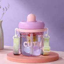 1pc 650ml/22oz Plastic Cup With Straw, High-Quality Water Bottle, Suitable For Office Women, Anti-Drop And Heat Resistant, Flower Tea Drinking Cup With Separation Of Tea And Water