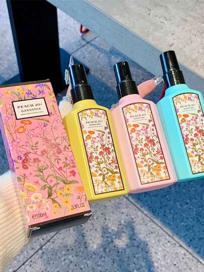 PEACH JO+ 1PC/ 100ml Fabric Fragrance Spray, Clothing Fragrance Spray, Light Fragrance And Lasting Freshness, Air Freshener, Suitable For All Kinds Of Clothes, Bathrooms, Bedrooms, Wardrobes, Living Rooms And Cars Air Freshener Birthday Gift Graduation Ceremony