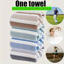 1 Toalha Listrada - Super Absorvente, Secagem Rápida, Resistente a Desbotar, Macia e Durável para Casa, Academia, Spa, Praia e Camping - 32,99 x 73,0 cm, Design Moderno em Tons de Cinza, Azul, Verde, Marrom e Bege, Acessório de Banheiro Doméstico | Decoração de Banheiro Elegante | Têxtil Resistente a Desbotamento, Toalhas de Banho