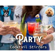 10/20 Pcs Custom Pet Drink Stirrers, Personalized Pet-Themed Stirrers, Unique Gift For Pet Lovers, Add Your Pet Photo, Cocktail & Coffee Accessories