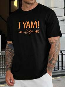 Camisetas divertidas para parejas "Funny I Yam What I Yam" - Camisetas de manga corta a juego para regalos de aniversario, San Valentín, para él, para ella, novio, novia, marido, esposa - Camisetas de pareja negras para hombres y mujeres - Negro - Ver 1