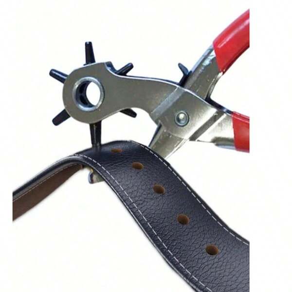 1 Stück multifunktionaler Gürtel-Lochzange, rund ovale flache Locher für Gürtel, Lederaccessoires, Stoffe, Papier, mühelos aufgerüstet mit Doppelhebel-Design