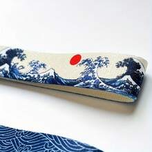 1pc Japanese Hokkaido Sea Wave Keychain - Metal Clasp, Blue & White Wave Design, Durable Metal Keychain For Keys, Motorcycle, Car Accessories, Stylish Gift For Women, Stylish Key Organizer | Artistic Keychain | Durable Clasp