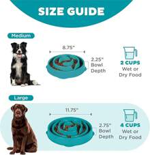 Outward Hound Fun Feeder Slo Bowl, Large Slow Feeder Dog Bowl, 4 Cups, Orange