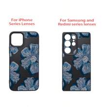 Funda de teléfono con flor, 1 pieza de material TPU con patrón de flor de hibisco rosa, compatible con iPhone/teléfonos Redmi