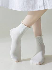 6 Pairs Black & White Casual - Sports Socks, Women Sports & Casual Ankle Socks For Running, Fitness