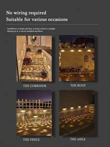 2/4/6 piezas Luces solares de pared, Luces solares de valla - Blanco cálido, Luces solares impermeables para valla, patio, porche - Fácil instalación