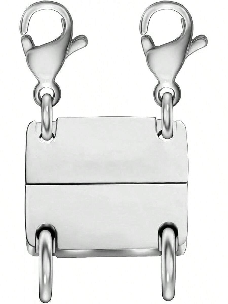 DDG Layering Necklace Clasp,18 K Gold And Silver Separator For Stackable Necklaces Accessories Women/Buckles - L2 銀 - 查看 1