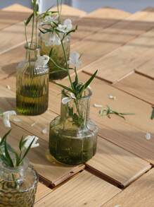 1 Set/12pcs Gradient Color Nordic Style Glass Flower Vases, Minimalist Summer Floral Containers, High-Quality Embossed Aromatic Diffuser Bottles, Suitable For Home Decor, Living Room/Bedroom, Bathroom Vanity, Gift, Summer Flowers