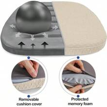 BUYUE Luxury 100% Pure Memory Foam Chair Cushions 4 Pack, Jacquard 16" U-Shape Comfortable Dining Chair Pads, Removable Slip Resistant Kitchen Chair Seat Cushions, (Set Of 4, Burgundy)