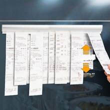1 PC Non-Perforated Aluminum Alloy Sliding Ticket Holder, Restaurant Order Holder, Kitchen Order Holder, Office File Folder, Memo Storage, Invoice Holder, Wall-Mounted Takeout Receipt Organizing Rack, Suitable For Takeout, Waiter's Bill Holder, Restaurant, Kitchen And Food Truck Bill Holder.