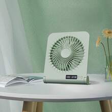 GICOOK Fan, Fans, Portable Fan, Fans Portable, Mini Fan, Home, Ventilador, Ventilador Recargable Mini USB Desktop Fan, Rechargeable Portable Fan With Clock, With 3 Speeds And Foldable Storage For Silent Operation - Lightweight And Portable Cooling For Home, Office, Dormitory And Travel