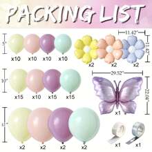 112pcs Spring Floral Butterfly Balloon Arch Set, Includes Lavender Purple Yellow Balloons, Daisy Flowers, Butterfly Foil Balloons, Suitable For Woodland Fairy Baby Shower, Birthday, Garden Tea Party Decoration