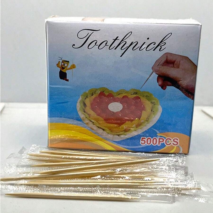 独立包装的一次性塑料牙签，适合家庭和聚会使用 - 彩色 - 查看 1