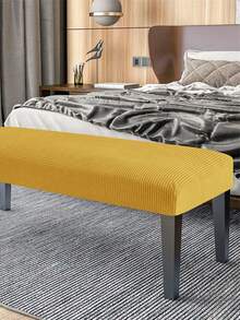 1 Stück Polarfleece Bankbezug, Stretch Klavierhocker Bezug, einfarbig lang Bankpolster Überzug, Möbelschutz für Schlafzimmer, Zuhause, Hotel