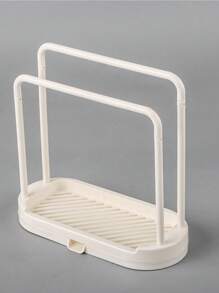 1 Stück grauer Küchenspülen Regal Tablett Organizer Stand, rostfreies Küchentheken-Spülzubehör, für Schwamm, Geschirrtuch, Lappen, Bürste, Scheuerschwamm Aufbewahrungshalter.