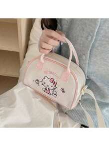 Sanrio Borsa Boston e borsa a tracolla mini Hello Kitty, stile carino e femminile, ufficialmente concessa in licenza da Sanrio, adatta per il pendolarismo e il casual, adorabile, per forniture scolastiche, back to school