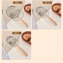 Multi-Function Filtering Mesh Scoop - Kitchen Baking Coffee Soy Milk Strainer Tool [Super Fine 304 Stainless Steel Mesh + Wooden Handle], Egg White Separator, Milk Tea Shop Commercial Flour Sifter, Home Use Sesame Coffee Powder Sieve, Thick Anti-Leakage Durable Easy To Clean, Suitable For Home And Commercial Use