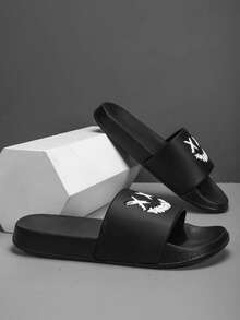 青少年、校园学生男女通用室内家居拖鞋、休闲凉鞋、户外沙滩拖鞋、校园学生浴室拖鞋、泳池拖鞋、运动凉鞋、一脚蹬凉鞋，厚实柔软舒适，防滑鞋底，黑白条纹斑马纹，亲近自然