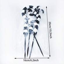 4/S 25cm Black And White Striped Contrast Color Picks, Suitable For Holiday Party Decorations, Home Decorations, Perfect For Adding Festive Atmosphere To Various Holiday Parties And General Decorations
