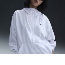 Nike Women's NSW ESSNTL UV WVN JKT HD Woven Hooded Jacket FV6299-100 - White - View 1