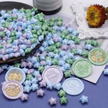 100 pezzi di perline di cera lacca di colore metallico a forma di stella vintage, perfette per decorare buste, inviti di matrimonio, confezioni regalo, articoli per la scuola, forniture scolastiche