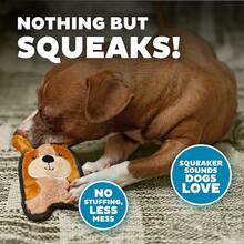 Outward Hound Durablez Minis Stuffing-Free Squeaky Plush Dog Toy For Puppies & Small Dogs - Interactive, Soft Yet Tough, No Mess, Jumbo Squeaker, Long-Lasting Play, Fox - 小狗 - 查看 4