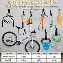 Garage Hooks Heavy Duty Steel Utility Garage Storage Hook 6 Pack Wall Mount Double Tool Hangers With AntiSlip Coating For Hanging And Organizing Ladder Bike Garden Tools Bulk Items