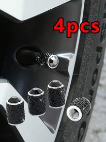 4pcs/Set Sparkling Tire Valve Caps, Handmade Crystal Tire Caps, Universal Car Tire Valve Caps With Shiny Rhinestones For Cars, SUVs, Motorcycles, Bicycles, Trucks