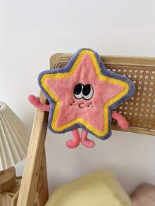 [Cute Star Hand Towel] Cute Star 1pc Washcloth | Modern Style, Cartoon Pattern, Polyester | Hand Wash Only, Towel For Kitchen & Bathroom