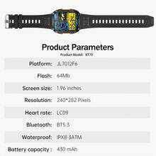 EIGIIS 极简主义运动智能手表，配备 1.96 英寸 IPS 屏幕、无线 5.3、LED 手电筒、430mAh 可充电电池、磁吸充电、计步器、240x240 分辨率、折叠扣、硅胶表带，适用于 iOS 和 Android - 彩色 - 查看 11
