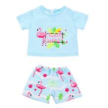 18-Inch Plush Sloth Pattern Doll Outfit Set, Including Top And Shorts, Children's Costume Play Doll, Pretend Play, Holiday/Birthday Gift (Doll Not Included) - Multicolor - View 14