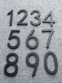 亚克力 3D 数字墙贴，古铜色房间号码牌标牌 - 彩色 - 查看 6