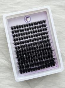 168 Pcs D Curl Lash Extension Soft 120D Volume Cluster Eyelash Extension Length 10-20mm Mixed Fluffy Individual Clusters Lashes DIY At Home Or On-The-Go