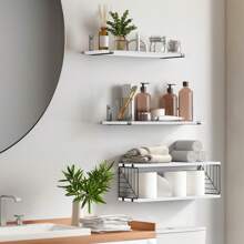 Superlele 3+1/4+1 Tier Bathroom Floating Shelves Over Toilet, 15.8in Farmhouse Rustic Wood Shelves, Wall Decor For Bathroom, Living Room, Bedroom And Kitchen Home Bathroom Decor Bathroom Organizer