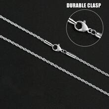 dollrinboy 1pc 18K Gold Plated Stainless Steel Rope Chain Necklace For Men And Women