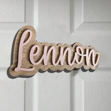 定制姓名牌，男孩女孩房装饰门牌，个性化姓名牌，定制门牌，个性化门牌，3D打印姓名牌，卧室姓名牌，卧室门牌，定制门牌，温馨氛围，秋季家居焕新，北欧舒适家居，和谐家居装饰 - 彩色 - 查看 4