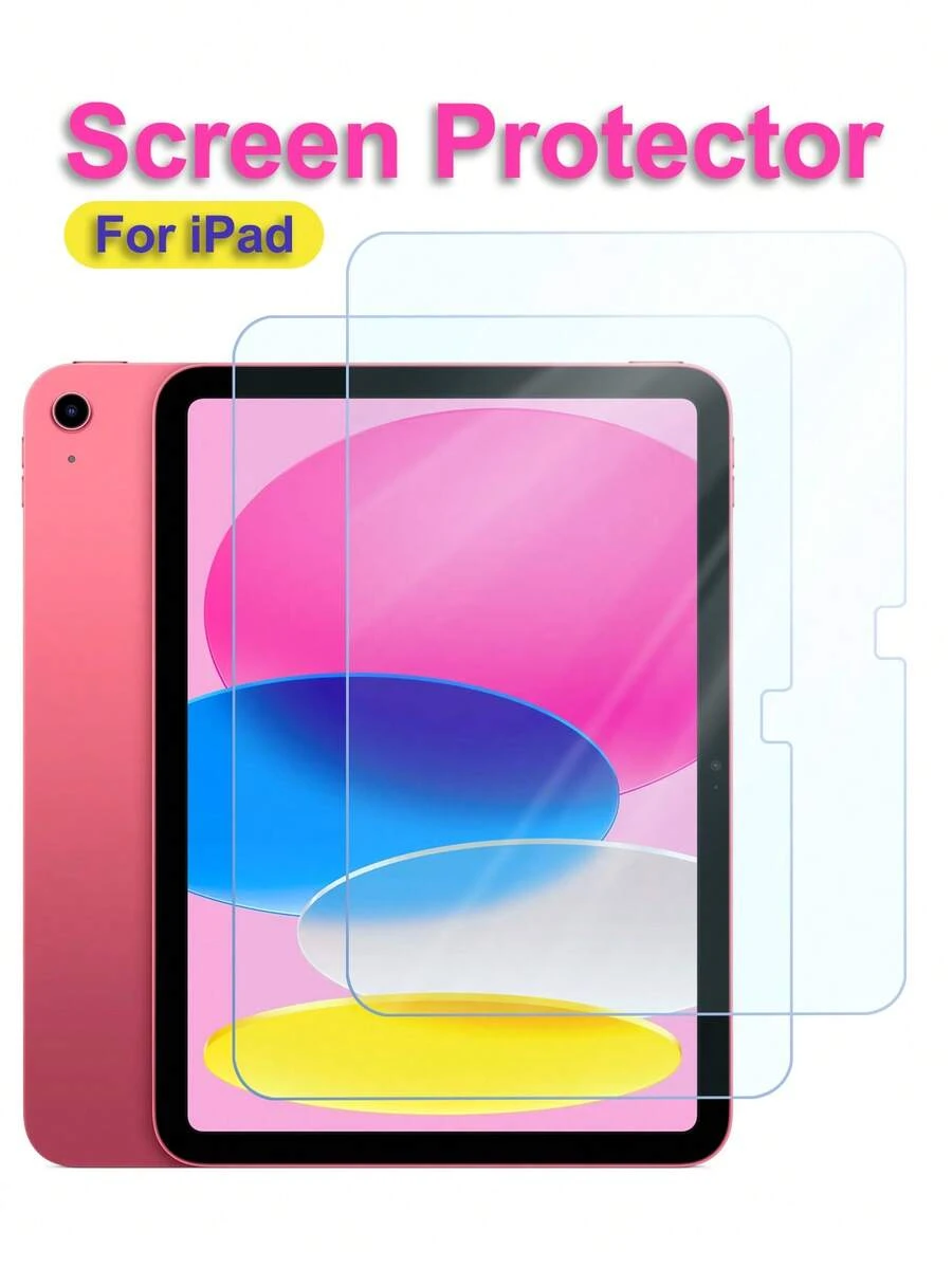 ZYONS 2 قطعة واقي شاشة لأيباد/تابلت، عالي الدقة عالي الشفافية، مقاوم للخدش ومقاوم للسقوط، يغطي الشاشة بالكامل، مقاوم لبصمات الأصابع، لمس حساس، واقي شاشة زجاجي مقسى متوافق مع الأيباد الجيل 11 موديل 2023 A16/ الأيباد الجيل 10 بمقاس 10.9 بوصة/ الأيباد إير 13 11 M4 M3 M2 2023 2024/ الأيباد برو 12.9 بوصة/ الأيباد مني 2024 - شفاف - مشاهدة 1