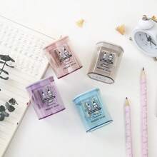 4pcs Kids Cartoon Simple Dual-Hole Pencil Sharpeners (Random Colors/Shapes), Creative Rotary Pencil Sharpener, Cute Pencil Shaver, Portable Stationery For Students Back To School