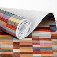 MADE IN TURKEY Inci Digital Printed Turkish Rug – Soft Touch, Washable Carpet With Non-Slip Felt Backing – Modern Decorative Floor Mat, Suitable For Living Room, Bedroom, Hallway Or Entryway – Available In 7 Sizes (50*60, 50*80, 60*100, 80*120, 80*150, 80*200, 80*300 Cm). Quick-Drying, Highly Absorbent, Soft, And Comfortable Design. Suitable For Both Indoor And Outdoor Use. - Red - View 2