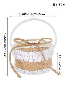 1pc Wedding Flower Girl Ring Box, Creative Woven Rope Ring Basket, Bridal Shower Gift, Wedding Decor, Fashionable Gift Box