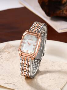 LIANDU LIANDU 1 pieza Reloj de mujer, retro, informal, de moda, reloj de pulsera cuadrado de cuarzo sencillo adecuado para uso diario, temporada de regreso a clases, temporada de graduación, Acción de Gracias, parejas, el mejor regalo