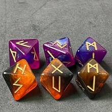 3/6pcs Magical Galaxy Rune Dice Set - Dual Color Changing Acrylic Material, Perfect For Divination And Wish Fulfillment - Ideal Christmas And Hobby Gift - Multicolor - View 17