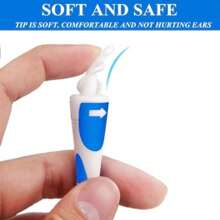 Herramienta en espiral para eliminar el cerumen del oído 2025Q, kit reutilizable para eliminación del cerumen del oído, limpiador de oído seguro con 16 piezas de repuesto suaves y flexibles, color azul