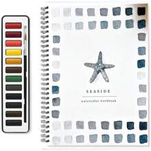 Caderno de aquarela para iniciantes, projetos de pintura simples, ótimo para flores, penas e animais, para acalmar, tranquilizar e inspirar os amantes da pintura. Caderno de aquarela para materiais escolares, volta às aulas.